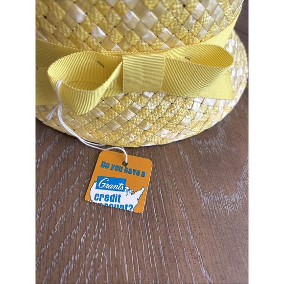 VTG Women\'s Woven Straw Bucket Hat Mid Century Fashion Union Made in USA Grant\'s main image 8